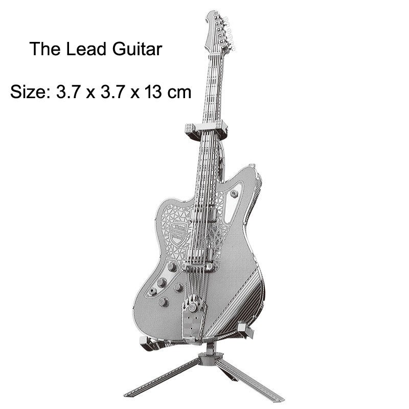 3D Stereo Metal Puzzle Musical Instrument Main Guitar Bass Piano Drum Set Cello Assembly Model Birthday - Image 1